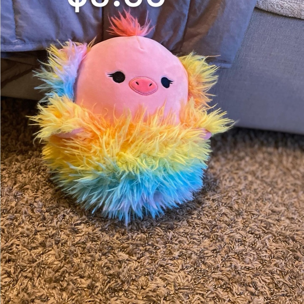 Squishmallows Pink and Rainbow Stuffed Animal